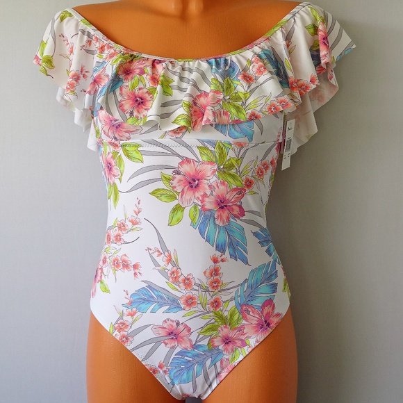 Raisins Other - NWT Raisins 1 Pc Maui Garden Off Shoulder Swimsuit